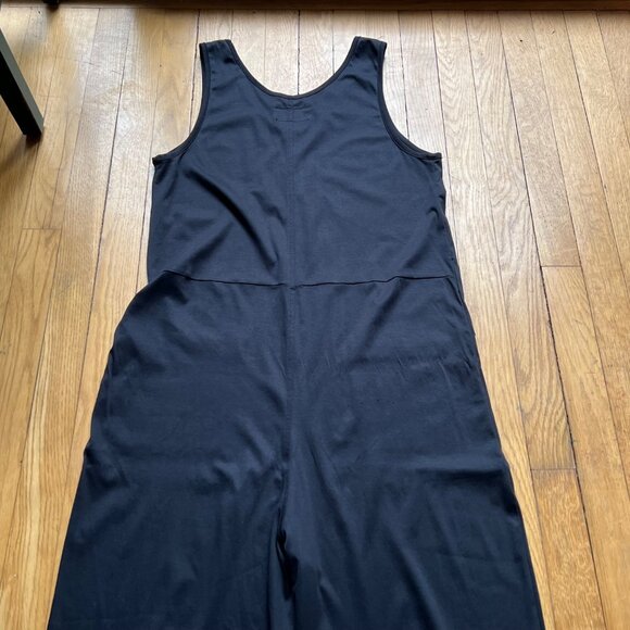 Everlane Size L Black The Luxe Cotton Sleeveless Cropped Wide Leg Jumpsuit - Picture 11 of 16
